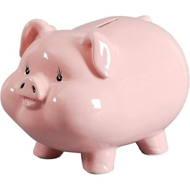 13" Large Piggy Bank for Adults,Piggy Bank for Kids,Piggy Bank for Boys,Ceramic Piggy Bank Girls,Alcancias De Dinero para Adultos,Coin Bank,Real Money Box for Cash Gift,Safe Tip Jar - Size: 7IN PINK