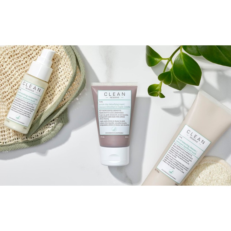 Clean Reserve Hair & Body Purple Clay Detoxifying Face Mask