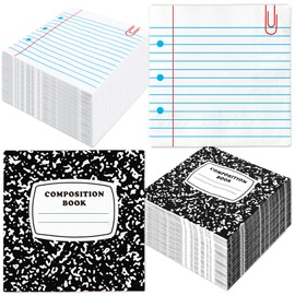 100 Pcs Back to School Napkins Reversible Paper Disposable Napkins Composition Notebook Luncheon Dinner Napkin for First Day of School Party Table Decor Supplies