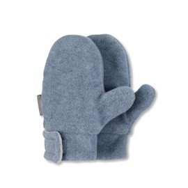 Sterntaler Unisex Children's Mittens with Thumb Made of Microfleece, with Velcro Glove, blue