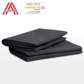 High-quality cushion cover double pack (set of 2, black plain) for neck support pillows, special MATAR - cotton, double jersey, good fit, non-iron, Oeko-Tex certified, cushion cover with zip