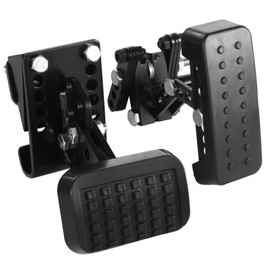 Homaisson Gas and Brake Pedal Extenders, Pedal Extenders for Short Drivers People, Adjustable Length and Angle, Black Metal with Anti-Slip Surface, Compatible with Cars, Go-Karts, Golf Carts