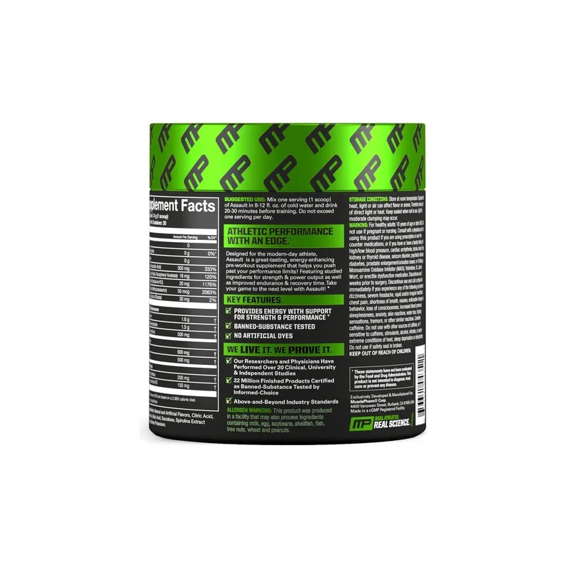 Musclepharm Pre-workout Assault C Creatina Y Beta A 30 Srv