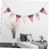 Ciieeo 2pcs 4th of July American Flag Pattern Burlap Banner