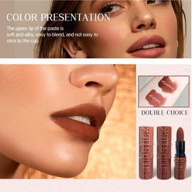 JOSURBEAUTY Lip Duo Liner and Lipstick - Long-lasting Waterproof Lip Color with Lip Liner Pencil - Ideal Lip Gloss for Women