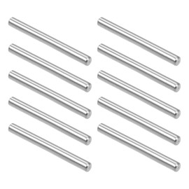 TOP-VIGOR 10Pcs 4mm x 35mm Dowel Pin Shelf Support Pegs, 304 Stainless Steel Cylindrical Shelf Support Pin Fasten Elements Silver Tone