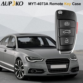 Aupoko MYT-4073A Remote Key Case, 3 Buttons Panic Replacement Key Shell Case, Replacement for A3 A4 A6 A8 TT Q7 S6 Quattro