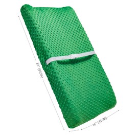 Solid Changing Table Pad Cover Cradle Sheet, Fits 32"/34''x16" Contoured Diaper Changing Pad, Ultra Soft Cozy Dots Plush Changing Table Covers, Breathable Wipeable Removable (Fern Green)