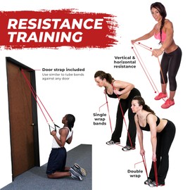 RubberBanditz- Resistance Bands Workout at-Home Set (7 pcs), Exercise Bands, Door Anchor, Handles, Carry Bag, Straps | for Resistance Training, Physical Therapy, Home Workouts (5-200lbs)| Thick Bands