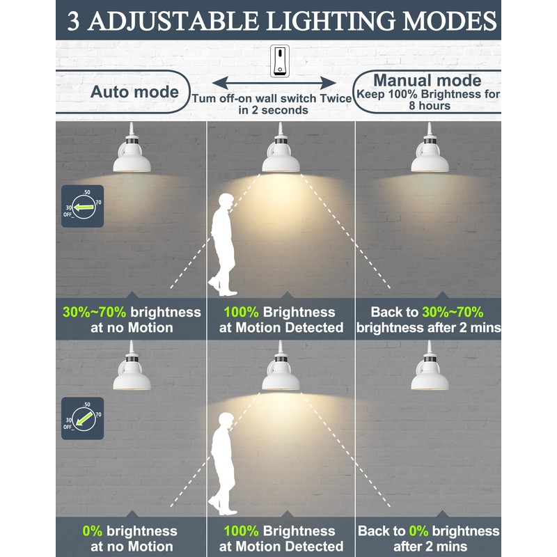 7" Outdoor Light Fixture with Motion Sensor, Dusk to Dawn