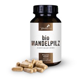 Organic Almond Mushroom Capsules - Mushroom Powder from Whole Mushroom - Agaricus Blazei Murril, ABM - Pack of 120 - Made from Organic Cultivation in Austria, No China Import - Full Spectrum Mushroom