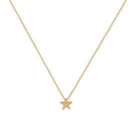 LOYATA Lucky Star Pendant Necklace, 14K Gold Plated Dainty Delicate Charm Star Pendant Necklaces Jewelry for Women (Gold Star)