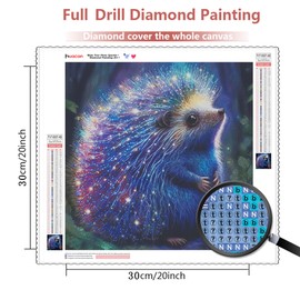 Huacan Diamond Painting AB Stones Hedgehog Diamond Paintings Pictures Painting Full Round Embroidery for Children Adults Home Wall Room Decor 30 x 30 cm