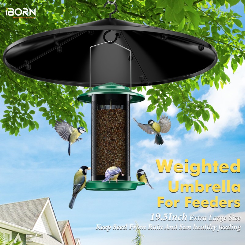 iBorn Bird Feeder Squirrel Guard, Chew-Proof PC Oversize Squirrel Baffle