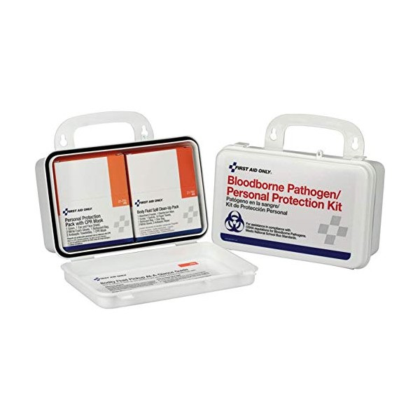 First Aid Only 3065 28 Piece Small Industrial Blood Borne Pathogens/CPR Kit in Weatherproof Plastic Case