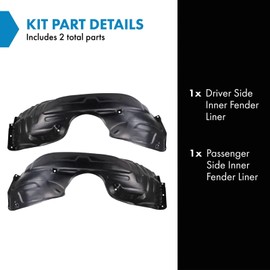 TRQ TRQ Inner Fender Liner Set Compatible with 2002-2003 Lexus ES300 2004-2006 ES330 LX1250111 LX1251111