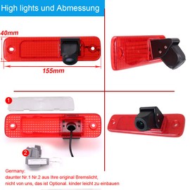 Car Night Vision Reversing System in 3rd Brake Light Reversing Camera for Ford Transit Rear Door Transporter Van 3/Ford Transit MK7 Tourneo/Furgon MK4/Third Brake Light Bus and Box 2006-2014