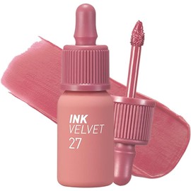 Peripera Tinte Labial Ink The Velvet - Color De Alta Pigmentación, Larga Duración, Textura Ligera, No Testado En Animales, Sin Gluten, Sin Parabenos (027 Strawberry Nude)