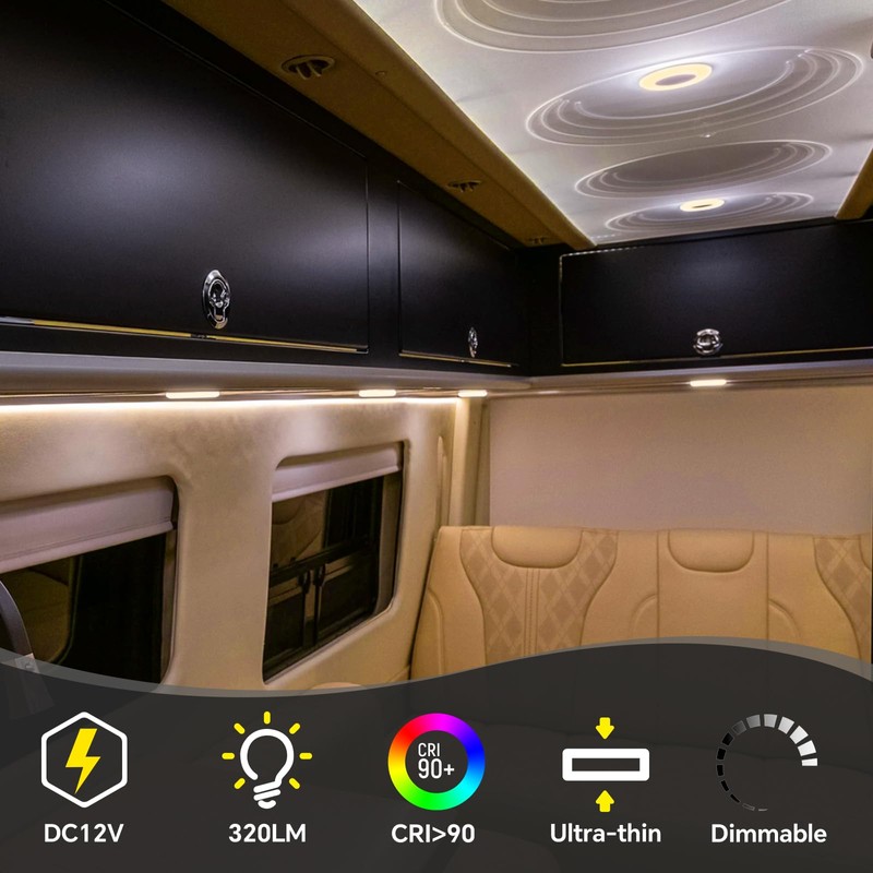 Obeaming 4 x 12V LED Panel Ceiling Light Boat Campervan