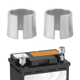 Rebvugr 2PCS Car Battery Post Terminal Shims, Battery Terminal Adapter, Positive & Negative Connection Anode Cathode Post Converter Adapter, Pure Lead Shims Adaptor Sleeves Universal for Most Vehicles
