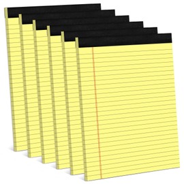 Note Pads 8.5 x 11 Wide Ruled Lined Writing Pads Yellow Legal Pads Letter Size 8.5 x 11 Notebook for Work Micro Perforated Legal Notepads Yellow Lined Paper Pads 28 Lines - 6 Pads/Pack, 30 Sheets/Pad