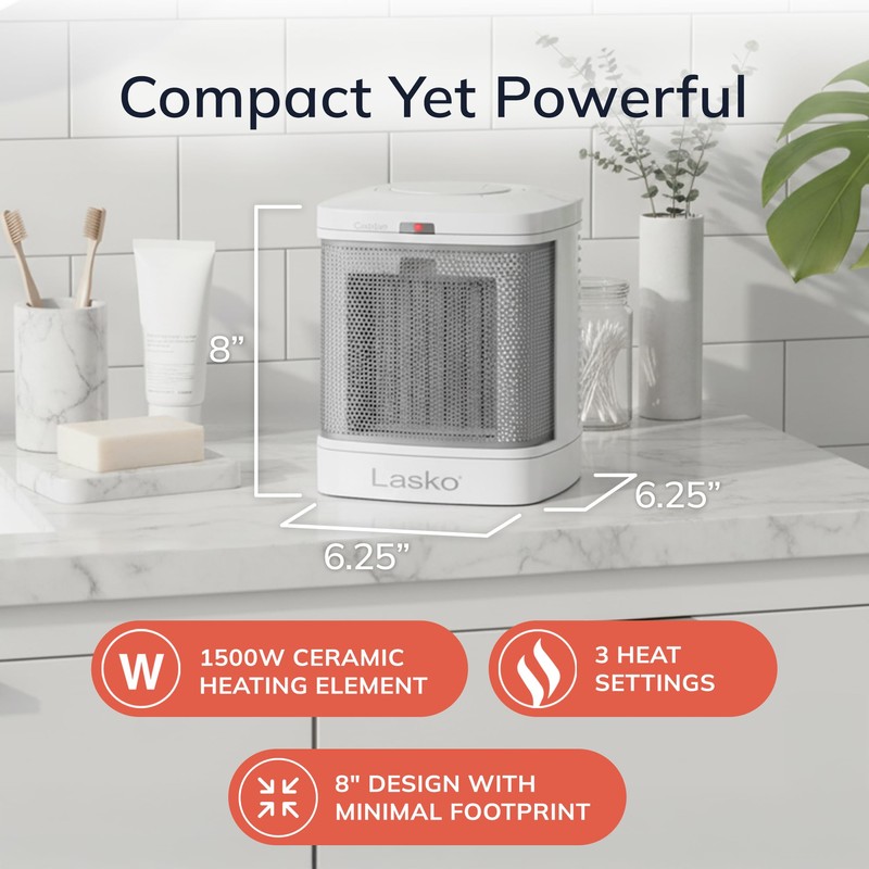Lasko Portable Electric Ceramic Space Heater with ALCI Plug for