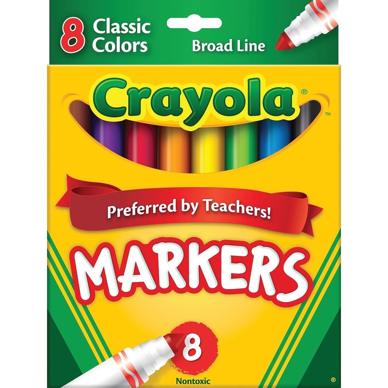 Crayola Classic Markers, Broad Line 8 ea (Pack of 2)