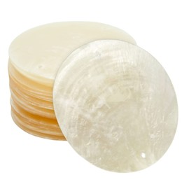 Bright Creations 20 Pack Round Capiz Shells with Holes for Jewelry Making, Decoration, Wind Chimes, Crafts (2.5 in)