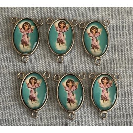 Divine Child Jesus Rosary Centers| Rosary Making Parts | Silver Tone
