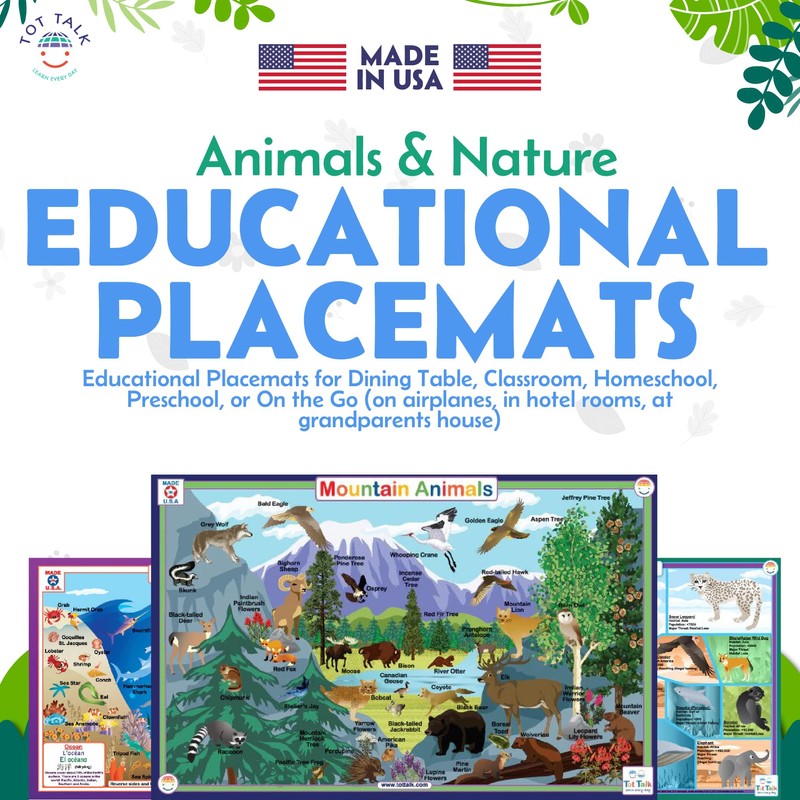 Tot Talk Explore The Jungle Educational Placemat for Kids –