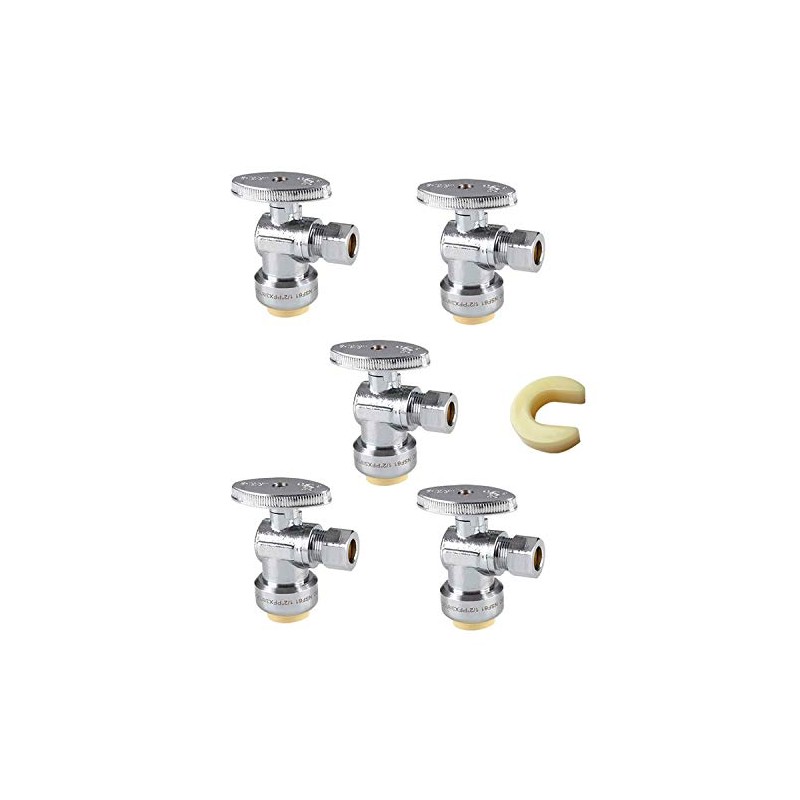 (Pack of 5) EFIELD Push Fit 1/4 Turn Angle Stop