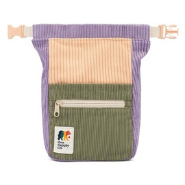 Oso Supply Co - Retro Corduroy Bouldering Bucket, Large Size Freestanding Chalk Bag for Rock Climbing, Magnetic Roll Down Closure, Dual Brush Loops, Zippered Pockets and Pouch (Sage and Lavender)
