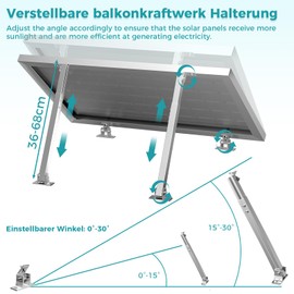 PARTSEE Solar Panel Bracket Centre Clamps 35 mm, Pack of 4 Adjustable Aluminium Alloy T-shaped Module Clamps Solar, PV Module Mounting Flat Roof Balcony Sheet Roof for Framed Panels 35-40 mm