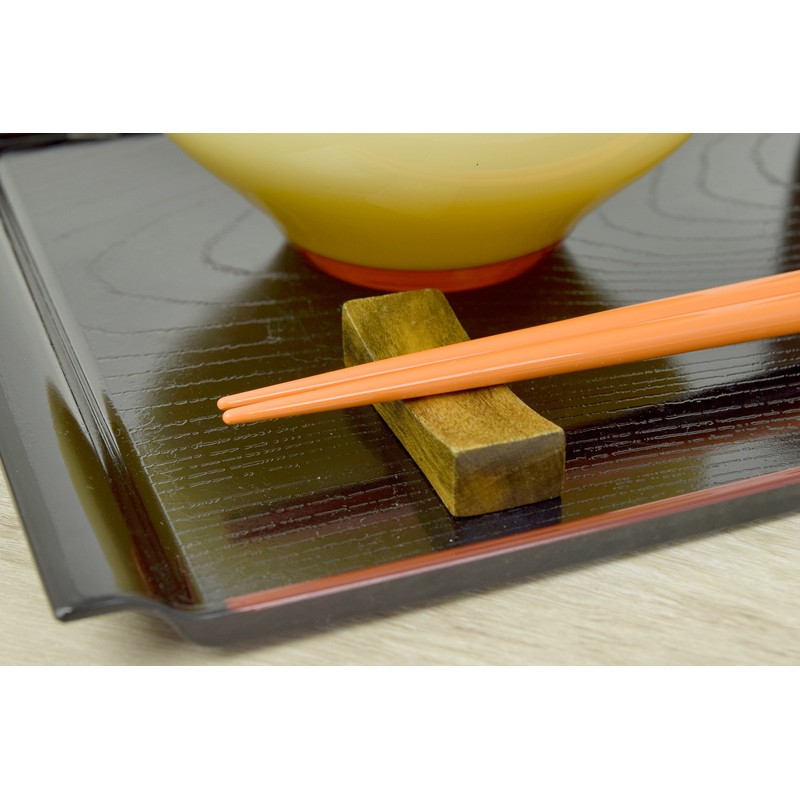 aoba Chopsticks Dishwasher Safe, Natural Wood Color Pencil Border Orange