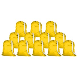 Heavy-Duty Yellow Nylon Laundry Bag with Straps – Washable, Foldable Laundry Bag for Travel, Home, and Storage – Durable and Spacious for Organizing Clothes, Bedding, Towels, and More