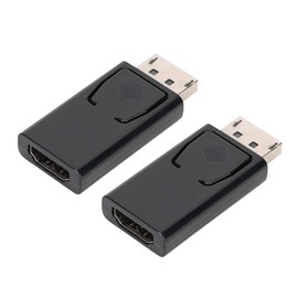 Adaptador DP a HDMI, Puerto de Pantalla 2PCS Convertidor de Adaptador DP Macho a HDMI Hembra para PC portátiles, admite resolución mínima de 1080P, Negro