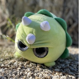 Grumpy Baby Dinosaur - Adorable Super Soft Plush Triceratops Stuffed Animal Toy (Glitter Eyes) - Large 12 Inch - Unique Gift for Kids and Adults