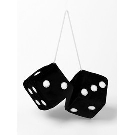 XtremeAuto Black Fuzzy Dice, Air Freshener