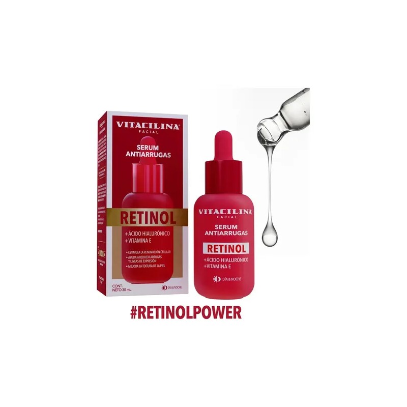 Vitacilina Sérum Antiarrugas Facial Retinol Ácido Hialurónico 30ml
