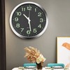 Pvczool 12 Inch Round Luminous Wall Clock Glow in the