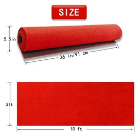 Extra Thick Red Carpet Runner for Party,3 x 10ft Non-Slip Backing Aisle Runway Rug for Party,Occasions,Graduation,Wedding& Indoor Outdoor Special Events Decorations (Red, 3×10Ft(Multi-Pile))