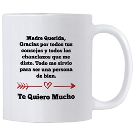Casitika Regalos para Mama. Tazas para Cafe de Dia de Madres de 11 oz. Querida Madre Mug for Mothers Day in Spanish. Gifts for Latin Mom for Birthday.