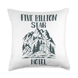 Five billion star hotel camping hiking Throw Pillow