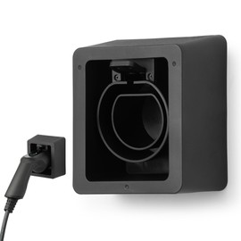 Green Wallbox - Wall mount for charging cable type 2 for electric car - Holder without charging cable hanger - Strong material - Compatible with type 2 - Locking plug - Universal use
