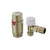 NRG Thermostatic Valve Bathroom Radiator Valves TRV 15mm Brushed Brass