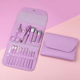 KANISYA Manicure Pedicure Set Nail Clipper Kit For Women Men 16 Pieces Stainless Steel Professional Manicure Kit Tools Set for Household, Facial Nail Care, Foot Care With Travel Case (Multi Color)