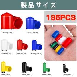 185 Pcs Rubber End Caps Screw Protective Caps Bolt Caps Rubber Bolt Caps Rubber Screw Caps 9 Sizes 2mm ~ 10mm (Various Colors)