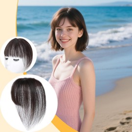 Hair Bangs,Invisible Hair Topper | Breathable Extensions Wig Hairpiece Adjustable Cover Natural for Thinning Styling Balding Cosplay Daily
