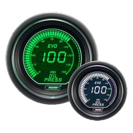 Prosport Performance Reliable Evo Electrical Oil Pressure Gauge, Green and White
