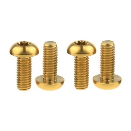 Dingtai M5x12mm Titanium Bolt Torx for Bicycle Bottle Cage 4pcs (Golden)